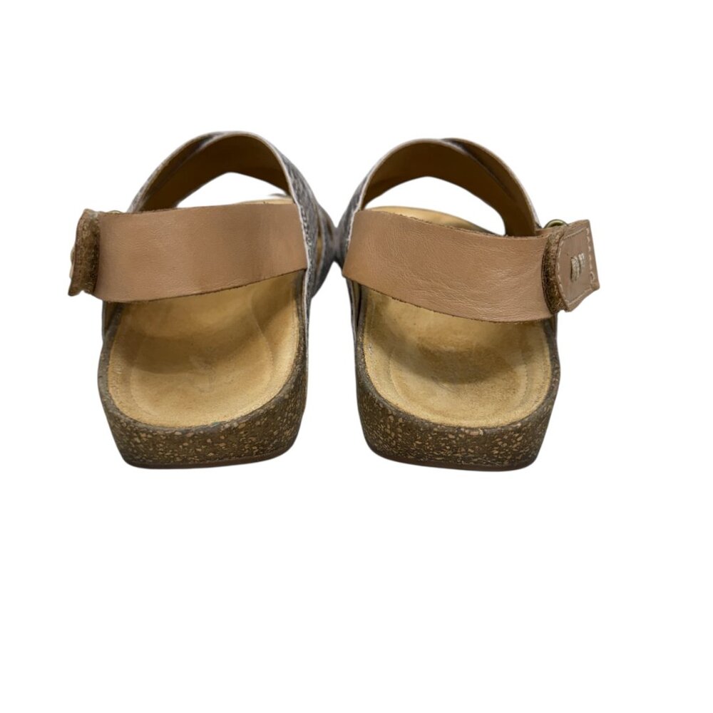 Clarks Perri Dunes Leather Snake Print Slingback Straps Women's Sandals size 7.5 - Picture 4 of 8